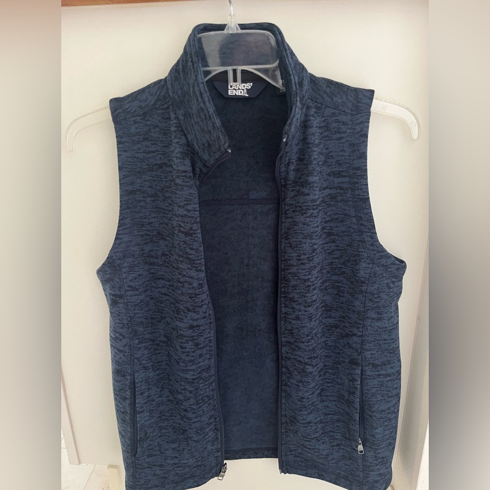 Lands' End Dark Navy Zip-Up Sweater Vest. XS. Sz.2-4